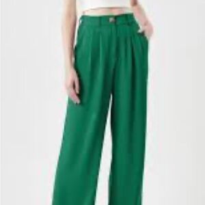 Princess Polly Green Wide Leg Pants High Waisted